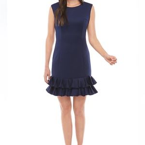 WHITE RUFFLE HEM DRESS